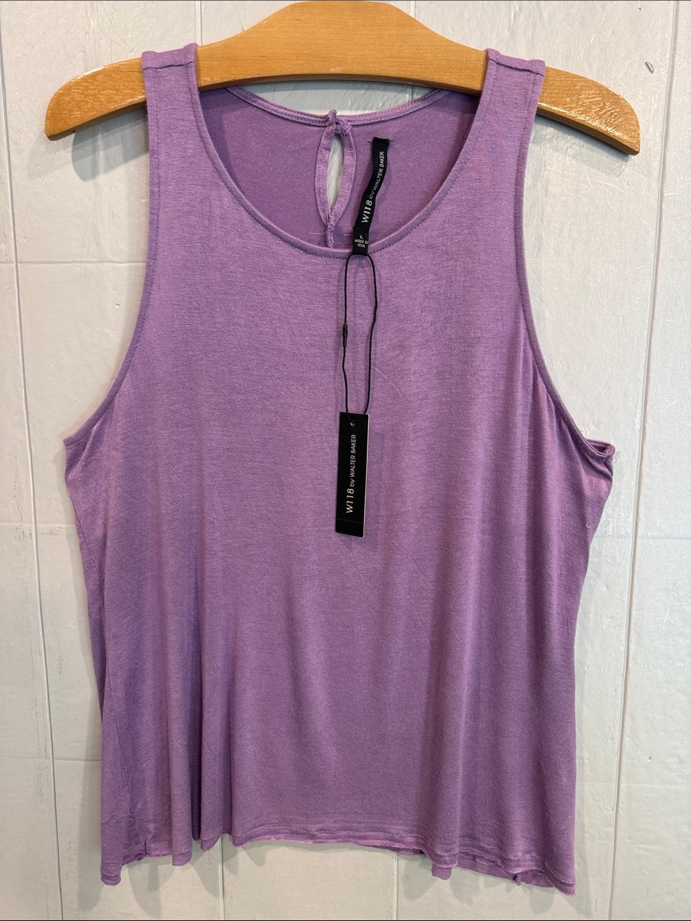 W118 by Walter Baker Purple Scoop Neck Sleeveless Tank SZ L